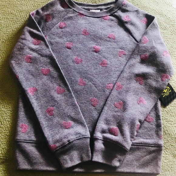 Athletic Works Other - ❤️ NWT Girl Pink Glitter Heart Print Sweatshirt